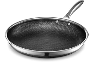 HexClad Hybrid Nonstick 30 cm Frying Pan, Stay-Cool Handle, Dishwasher-Friendly, Oven-Safe Up to 480°C, Induction Ready, Compatible with All Cooktops