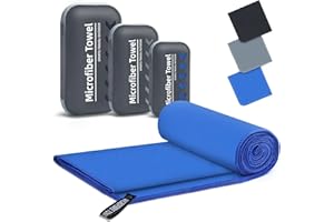 KICQOM Microfibre Travel Towel, Quick Dry, Super Absorbent, Perfect Sports Towel, Ultra Compact, Lightweight, for Sports, Gym, Camping, Backpacking, Yoga (100x50cm)