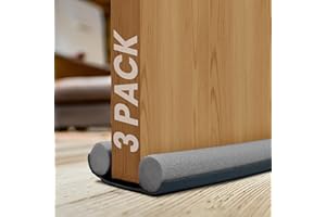 volila Zabezpieczenie Przed Przeciągiem - 3 Pakiet Dwustronnego Zabezpieczenia Przed Przeciągiem Do Drzwi z Pianką - Ogranicznik Przeciągów Do Drzwi Blokujący Hałas, Światło i Szkodniki (Szary)