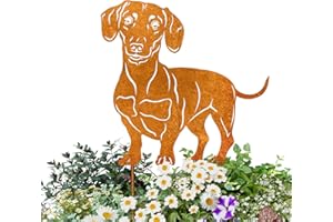‎TERMA Terma Stahldesign Edelrost Hund Verschiedene Rassen, Handmade Germany, tolle gartendeko aus Rost-Metall, deko rostoptik, Rostfiguren Tiere, rostfiguren Garten, Rostdeko (Dackel Kurzhaar)