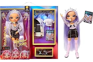 Rainbow High Rainbow Vision Royal Three K Pop Bambola Alla Moda Tiara Song, Include 2 Vestiti Mix and Match, Cuffie Con Microfono E Merchandising, Età da 6 Anni, Viola