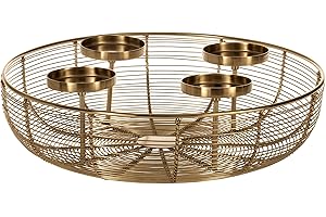 ‎EGLO LIVING EGLO LIVING Adventskranz Hagony, Kerzenhalter Gestell für 4 Adventskerzen, Advent Kerzenständer für Stumpenkerzen, Tischdeko Weihnachten aus Metall in Gold, ⌀ 36 cm