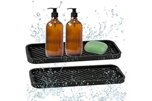 Victse silikonowa mata ociekowa, 2 sztuki, mydelniczki, organizer, tacka ociekowa, do naczyń, ociekacz, mata do kuchni, mata do zlewozmywaka (czarna)