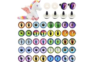JULIE WANG 10MM 20 paires d'yeux de sécurité Dragon Eye pour la fabrication de poupées en peluche avec des yeux d'artisanat de rondelle Teddy Bear Amigurumi Crochet Toy
