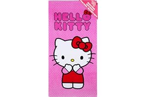 Hello Kitty Serviette de Bain Enfant Ado Femme 140x70cm Serviette à Séchage Rapide Absorbante Plage Piscine Kuromi Kawaii Anime Voyage Accessoires (Rose, 70x140cm)