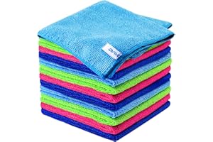 ovwo 12 Piezas Paños Microfibra Limpieza de Premium - Bayetas Microfibra Súper Absorbentes, Ideal para Trapos Cocina, Paños de Cocina, Trapos Limpieza, Bayeta Cristales, Bayeta Atrapapolvo, 12" x 12"