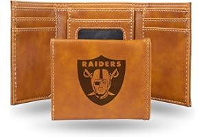 Rico Industries NFL Laser Engraved Tri-Fold Wallet, Brown