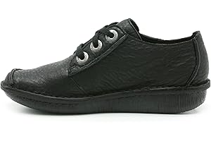 Clarks Women's Lace-Up Flats Shoes Funny Dream Black Leather