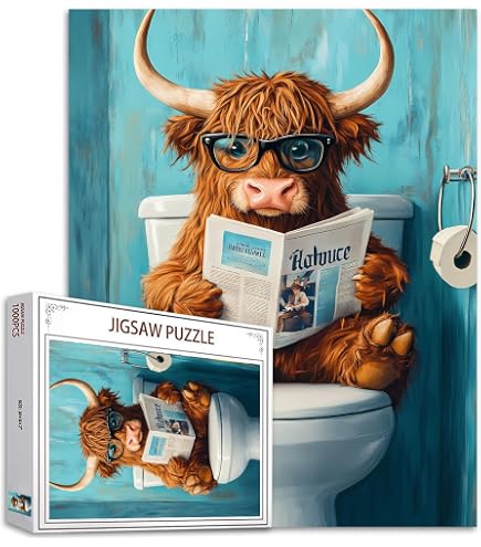 Puzzle Classique 100 pièces Vache dans un pré Grand Angle Montagne