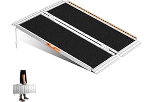 ‎GARDHOM Rollstuhlrampe 92CM, gardhom Max. 362KG Ladekapazität Anti-Rutsch Alu Klapprampe für Rollstuhlfahrer oder Rollator, Schwellenrampe für Heimtreppen Treppen Türen Mobilitätsroller