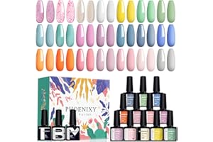 Gel Nail Polish Set - 24pcs 8ml UV Gel Nail Polish Starter Kit Soak-off Gel Polish Gel Nail Varnish Set Nail Polish Base and Top Coat Gifts Set for Women by Phoenixy