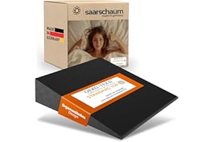 ‎SAARSCHAUM saarschaum• Keilkissen • Reflux Kissen • Matratzenkeil für Bett und Sofa • Schlaferhöhung gegen Rücken- und Nackenschmerzen B:80xL:35xH:8 (schwarz)