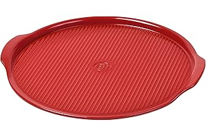 Emile Henry EH349514 Pierre à Pizza Céramique Rouge Grand Cru 37 X 37 X 2,5 cm