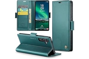 Rerzoiro Handyhülle für Samsung Galaxy S24 FE Hülle, Premium PU Lederhülle Klappbar Flip Case [RFID Blocker] Tasche Magnet Kartenfach Klapphülle Schutzhülle für Samsung Galaxy S24 FE, Türkis