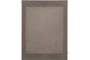 Uniestor Liso Estor enrollable translúcido - Marrón, 100 x 175 cm (Ancho por Alto). Tamaño de la Tela 97 x 170 cm. Estores para ventanas