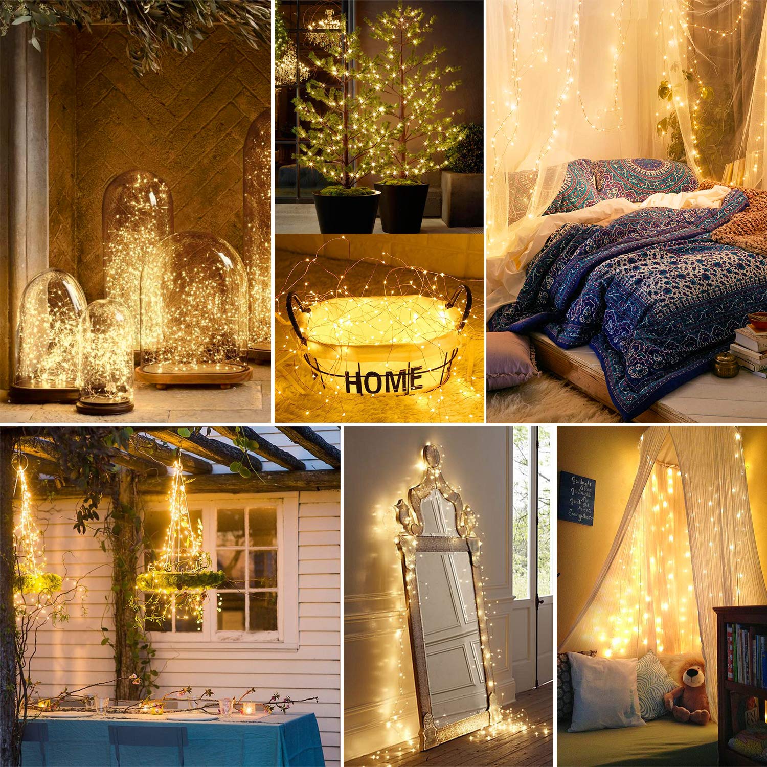 Kohree Guirlande Lumineuse 20m 200 Led Blanc Chaud Avec Prise Pour Decoration Mariage Fete Maison Jardin Boutique Noel Cuisine Maison Ameublement Et Decoration