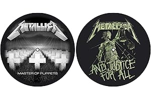 Razamataz Metallica Master of Puppets / And Justice For All Turntable Slipmat Set, Schwarz, 30,5 cm, Vinyl, Erwachsener, Rock/Musik