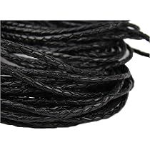 Cordon En Cuir Tressé Rond 3 Mm - 1 Mètre, Orange - Pour Bijoux, Artisanat, Accessoires
