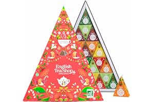 English Tea Shop - Calendrier de l'Avent Thés & Infusions bio Triangle rouge - 25 sachets de thé et infusions à déguster avant Noël - Idée cadeau Noël femme ou homme