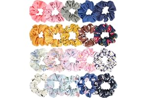 Mosotech 20 Pièces scrunchies, Multicolore crunchies Chouchous en Mousseline de Soie, Élastiques Cheveux Souples Bandeaux Liens Cordes Bandeaux pour Femme ou Filles Accessoires Cheveux