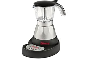GIRMI WeGeek - Cafetera eléctrica estilo italiano 400W, 3 tazas, con temporizador programable MC23 electric moka