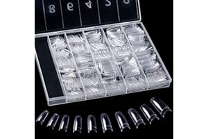 MELLIEX 500 Pièces Faux Ongles Capsules French Acrylique tips ongles Pointu Professionnel ou Art pour Fille & Femme (Transparent)