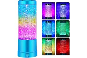 SENCU Lavalampe, schillerndes Nachtlicht für Kinder, Schlafzimmer, mit LED-Lichtern, 7 Farben, USB-Ladegerät, Stimmungslampe für Weihnachten, Geburtstag, Valentinstag, Halloween, Geschenk für Mama,