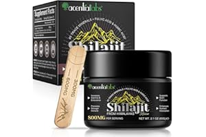 BIBONSE Shilajit Original Himalaya Bio, 60g Shilajit Resin Pures Himalaya Shilajit mit Fulvinsäure und 85+ Spurenelemente, Vegan & Ohne Zusätze, 800mg