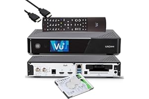 VU+ UNO 4K SE - UHD HDR 1x DVB-S2 FBC Sat Twin Tuner E2 Linux Receiver, YouTube, Satellit Festplattenreceiver, CI + Kartenleser, Media Player, USB 3.0, + EasyMouse HDMI-Kabel & 2TB HDD Festplatte