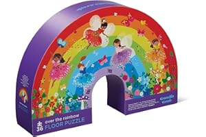 Crocodile Creek - Over The Rainbow - 36-Piece Jigsaw Floor Puzzle with Heavy-Duty Shaped Box for Storage, Large 20" x 27" Completed Size, Designed for Kids Ages 3 Years and up