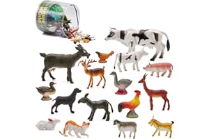 Kidow Toys 22pcs Farm Animal Set, Mini Figurines Animal Farm For Kids, Realistic Farmyard Animals Toys For Kids & Accessories, Educational Animal Figures Play For Toddlers…