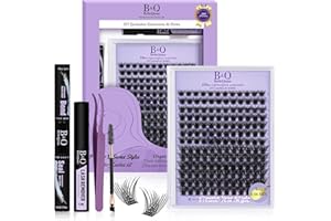 BELLEQIANA B&Q B02 156PCS Voluminous Lashes Extension Set – Dramatischer Cluster Effekt mit 8-16mm Mix für elektrisierenden Blick, 15 Min Profilook, Wimpern Extensions Set Vollständig