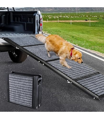 Rampe Pliable Voiture Chien 170 X 44 Cm – Aluminium Léger Antidérapant – Pour SUV, Camion, Canapé