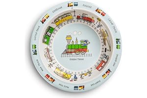Tyrrell Katz Kids Trains Printed Bowl in Melamine - Dishwasher Safe Children's Dish Outdoor Dining Tableware Everyday Plate - 16.5 cm