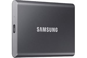 Samsung T7 1TB, Portable SSD, up to 1050MB/s, USB 3.2 Gen2, for Photography, Gaming, Students & Professionals, External Solid State Drive (MU-PC1T0T), Grey