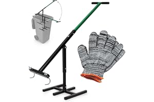 9B Bin Master Wheelie Bin Compressor – Manual Trash Compactor & Rubbish Press Tool for Kitchen, Home & Recycling, Steel Waste Squasher - Ergonomic Handle & Gloves – Fits 120L 240L 360L Bins & Trash Cans