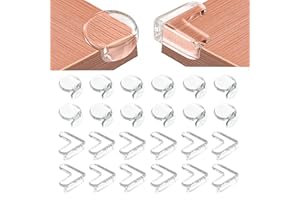 GIGMETA 24 PCS Protections Coin de Table pour Bébé, Protections d'angles et rebords，Protege Coin de Table Bebe，pour Bureau, Berceau, Cheminée，Coins de Meubles