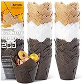 Katbite Tulip Cupcake Cases 200pcs Muffin Liners Disposable Baking Cups for Christmas Party Birthday Greaseproof Muffin Cup i