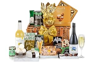 Classic Non Alcoholic Gift Hamper - Richmond Alcohol Free Hamper with Sparkling Apple Presse, Farmhouse Cheddar, Chocolate Selection - Gifts for Birthdays and Celebrations, from Regency Hampers