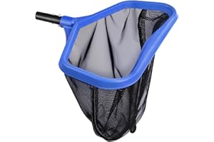 Yeabett Pool Net, Pool Skimmer Net - Double Layer Deep Mesh, Fine Nylon Net for Leaves, Algae & Debris, Fits 32mm UK Pool Poles, Blue(No Pole)