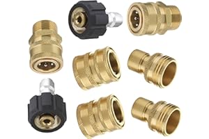 M MINGLE Ultimate Pressure Washer Adapter Set, Quick Disconnect Kit, M22 Swivel to 3/8 Inch Quick Connect, 3/4 Inch to Quick Release, 8-Pack
