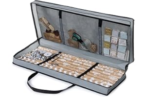 Christmas Village Wrapping Paper Fabric Storage Bag with Pouch (82 x 34 x 13 cm) Water and Dust Resistant Holder for Rolls of Paper, Pocket for Gift Tags & Bows (Grey)