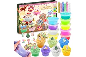 SUDATONG Slime Advent Calendar 2025 kids, 24 Days DIY Fluffy Crystal Christmas Advant Calendar Include 16 Slime and 8 pack Cool Accessories, Exciting Gift Set for Boys Girls