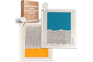 MaisoNovo Panni Svedesi - Asciugamani Riutilizzabili - Panni Svedesi Per La Cucina Astratto (A) Confezione Da 2 - Asciugamani Riutilizzabili Lavabili Per La Pulizia Della Cucina