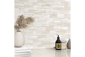 VAOVI Wandfliesen Küche Küchenfliesenaufkleber,Selbstklebend,Für Badezimmer,Dusche,Wandpaneele,Wasserdicht(Weiß,5 Fliesen)