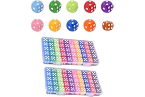 HAXIHA 100 Pièces 16mm Dés de Couleurs 6 Face Dés Jeu de Dés,Dés Polyédriques,Dés de Coin arrondis,10 Couleurs,6 Face Dés Jouer à des Jeux,Dés Jeux de Table ou l'enseignement des mathématiques