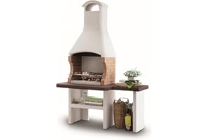 CALLOW RETAIL Jesolo 2 Masonry Charcoal BBQ Grill with Side Table - Stone Barbecue for the Garden by Palazzetti