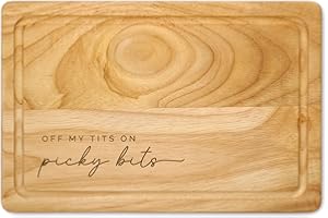 A1 GRAPHICS LTD Funny Snack Board Picky Bits Wooden Chopping Board, Cheese & Charcuterie Gift, Humorous Kitchen Board for Food Lovers (Script Font, Small)