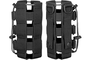 HENGBIRD 2 soportes tácticos para botellas de agua militares, ancho ajustable de 7 a 15 cm, bolsa para botella de agua, bolsa de botella de campo, bolsa de cordón, soporte para botellas de agua para camping,