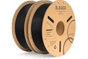 ELEGOO PLA+ Filament 1.75mm Schwarz 2KG, PLA Plus 3D Drucker Filament, Härter und Stärker Filament-3D-Druckmaterialien, Maßge